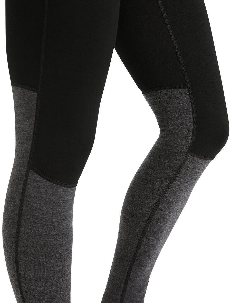 Icebreaker 200 ZoneKnit™ Merino Leggings Naisten Base Layers Mustat | FI 1848NWYB